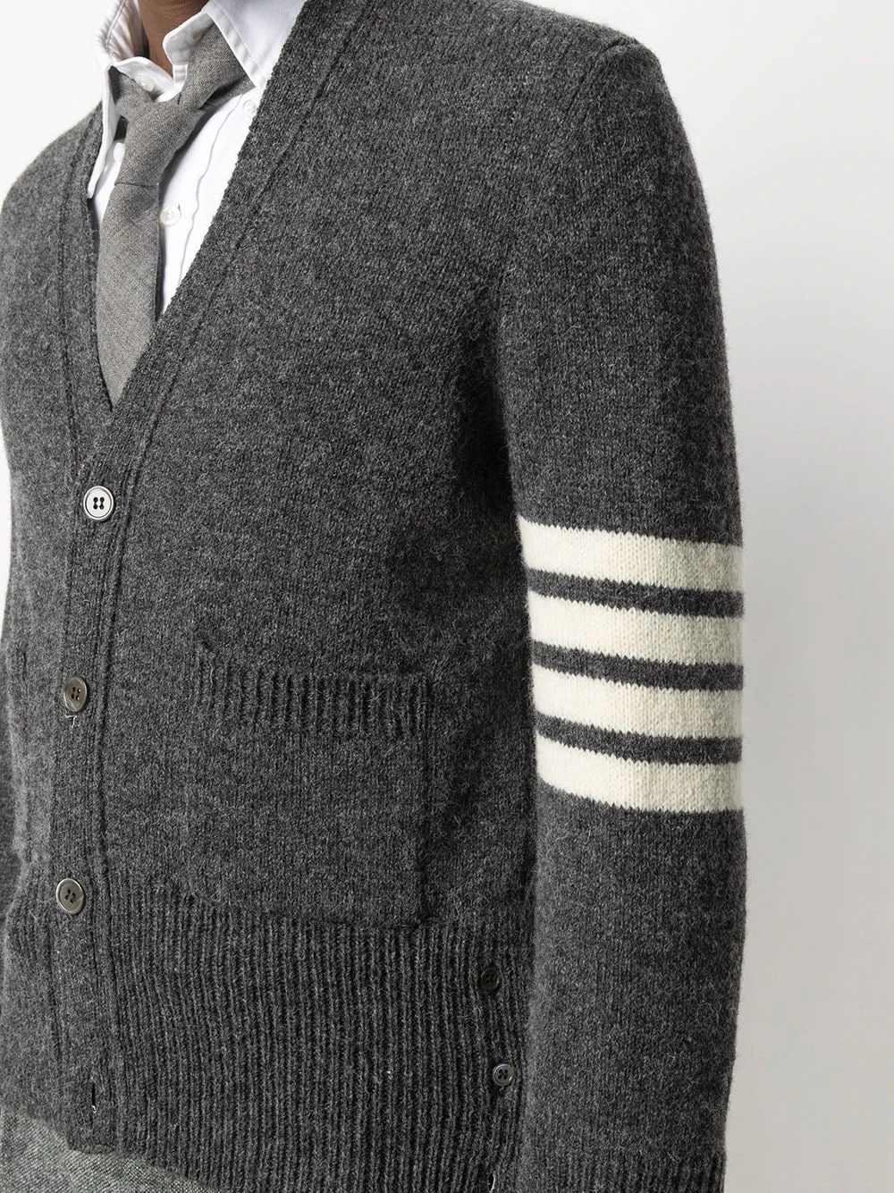 New โ๏ธ Thom Browne 4 Bar motif knitted cardigan cardigans of men ๐งจ 5 Thom Browne 4-Bar motif knitted cardigan