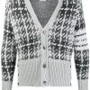 Thom Browne checked intarsia knit cardigan