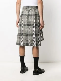 Thom Browne pleated check-pattern suit skirt