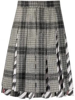 Thom Browne pleated check-pattern suit skirt