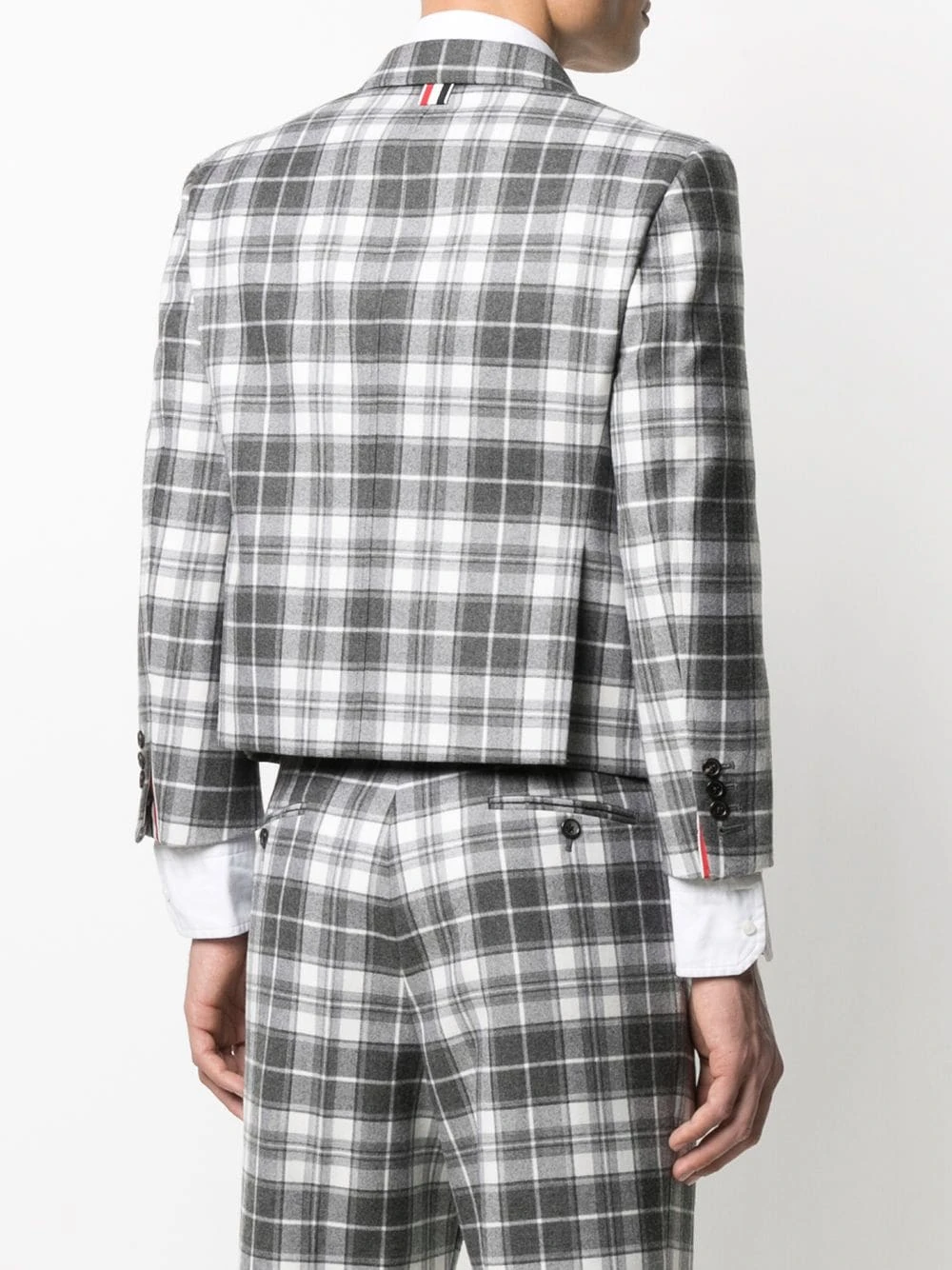 Budget β¨ Thom Browne Tartan check cropped jacket blazers of men π₯° 4 Thom Browne tartan check cropped jacket