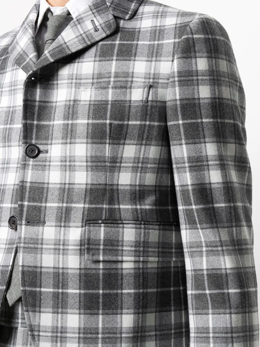 Budget β¨ Thom Browne Tartan check cropped jacket blazers of men π₯° 5 Thom Browne tartan check cropped jacket