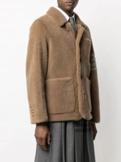 Thom Browne 4-Bar stripe reversible shearling jacket