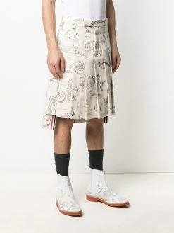 Coupon π Thom Browne Sketch print pleated suit skirt bermuda shorts of men β 7 Thom Browne sketch-print pleated suit skirt