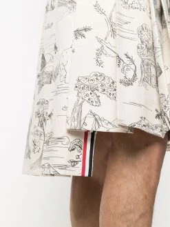 Coupon π Thom Browne Sketch print pleated suit skirt bermuda shorts of men β 9 Thom Browne sketch-print pleated suit skirt