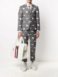 Thom Browne animal-print single-breasted blazer