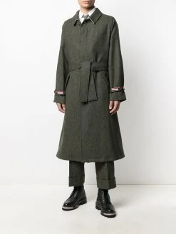 Thom Browne tri-stripe detail tie-waist coat