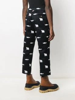 Thom Browne embroidered animal trousers