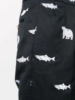 Thom Browne embroidered animal trousers