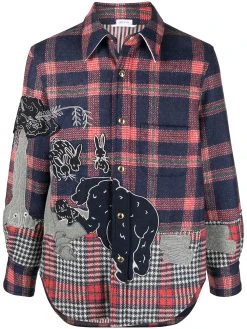 Thom Browne embroidered bear shirt jacket