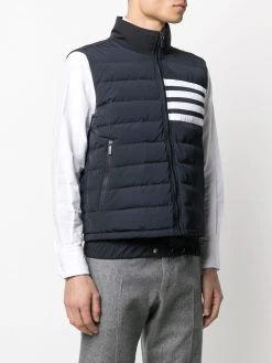 New π― Thom Browne 4 Bar motif puffer gilet waistcoats & gilets of men π₯ 8 Thom Browne 4-Bar motif puffer gilet