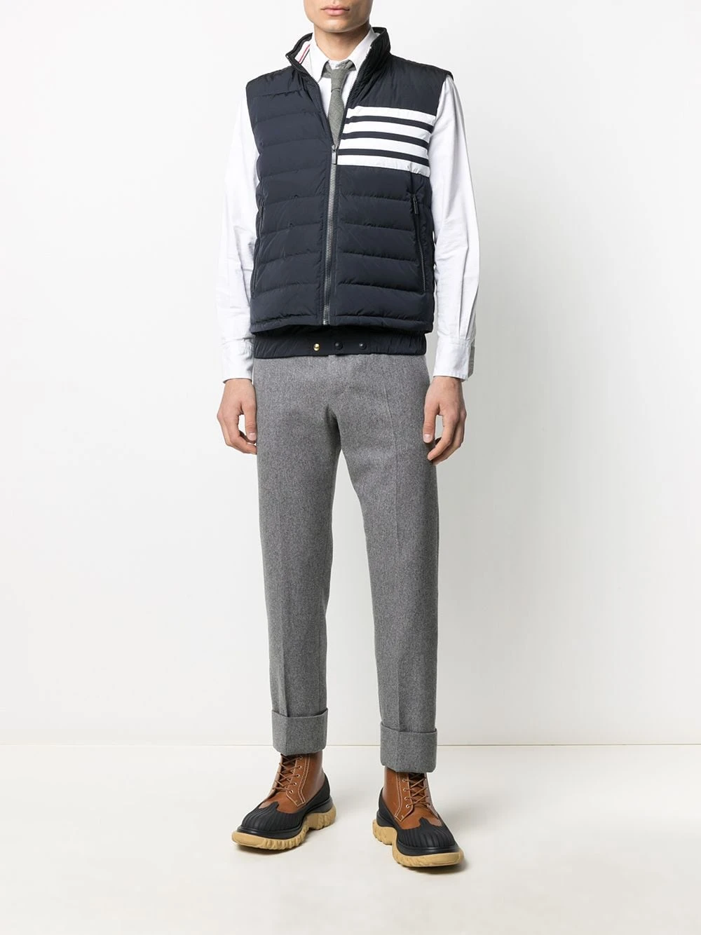 New π― Thom Browne 4 Bar motif puffer gilet waistcoats & gilets of men π₯ 2 Thom Browne 4-Bar motif puffer gilet