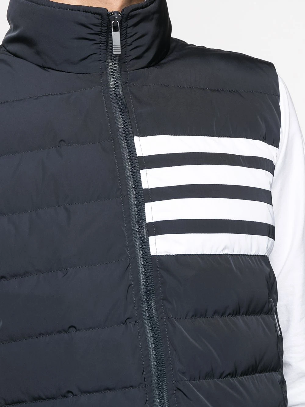 New π― Thom Browne 4 Bar motif puffer gilet waistcoats & gilets of men π₯ 5 Thom Browne 4-Bar motif puffer gilet