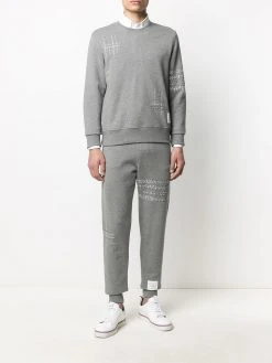 Thom Browne embroidered stripe cotton sweatshirt