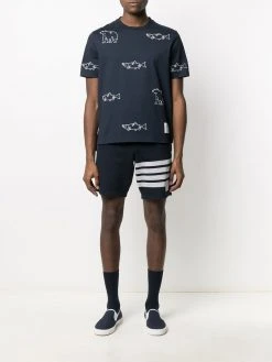 Thom Browne embroidered bear fish T-shirt