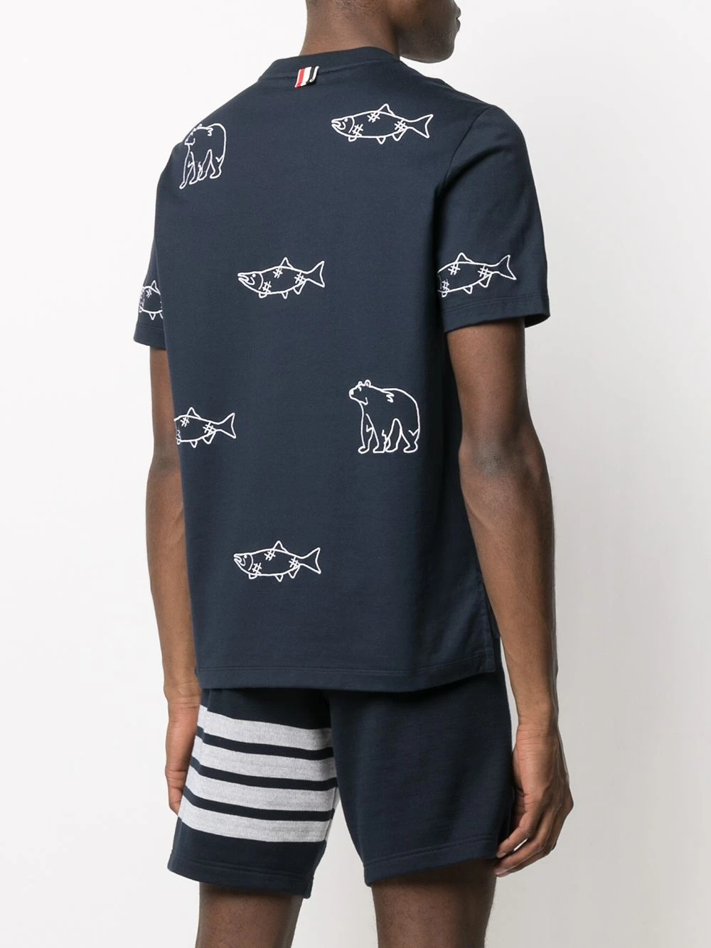 Cheapest ✔️ Thom Browne Embroidered bear fish T shirt t-shirts of men ⭐ 4 Thom Browne embroidered bear fish T-shirt