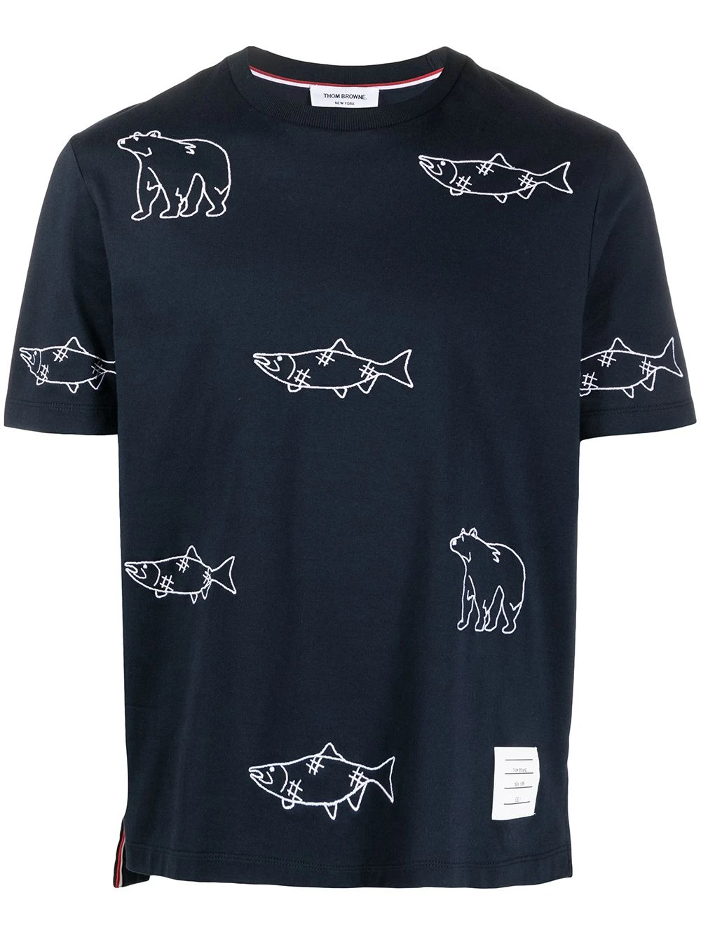 Cheapest ✔️ Thom Browne Embroidered bear fish T shirt t-shirts of men ⭐ 1 Thom Browne embroidered bear fish T-shirt
