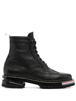 Thom Browne RWB stripe lace-up boots