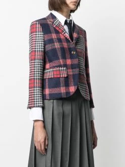 Buy ❤️ Thom Browne Asymmetric pattern mix blazer blazers of women ✨ 7 Thom Browne asymmetric pattern-mix blazer
