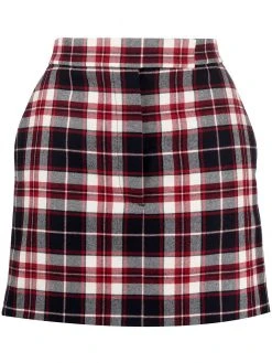 Thom Browne tartan check wool mini skirt