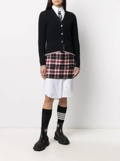 Thom Browne tartan check wool mini skirt