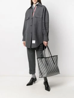 Thom Browne 4-Bar supersized Melton shirt