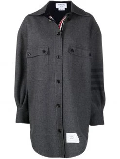 Thom Browne 4-Bar supersized Melton shirt