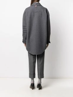 Thom Browne 4-Bar supersized Melton shirt