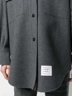 Thom Browne 4-Bar supersized Melton shirt