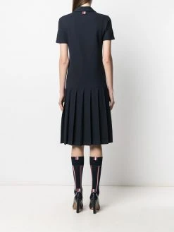 Thom Browne tri-stripe trim polo shirt dress