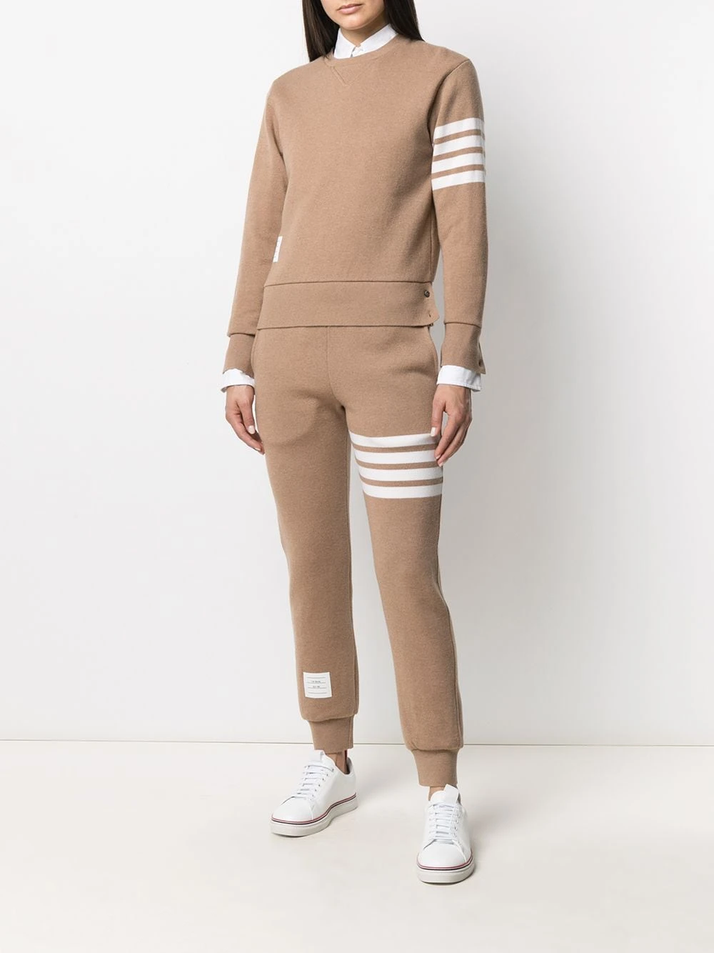 Cheap π Thom Browne Long sleeve 4 Bar stripe sweatshirt sweaters of women β€οΈ 2 Thom Browne long-sleeve 4-Bar stripe sweatshirt