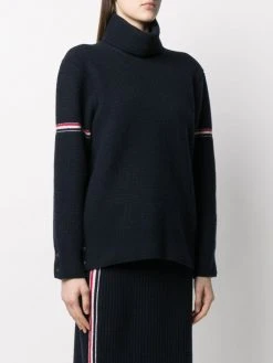 Thom Browne overwashed heritage waffle stitch turtleneck jumper