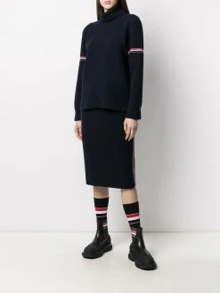 Thom Browne overwashed heritage waffle stitch turtleneck jumper
