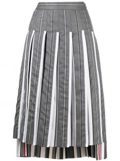Thom Browne back pleated wool skirt