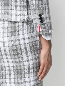 Thom Browne tartan-check tweed jacket