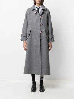 Thom Browne RWB-stripe long duffle coat