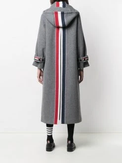 Thom Browne RWB-stripe long duffle coat