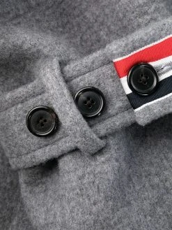 Thom Browne RWB-stripe long duffle coat