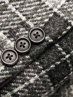 Thom Browne windowpane-check bal-collar coat