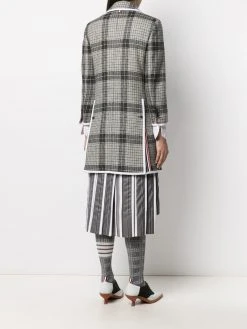 Thom Browne windowpane-check bal-collar coat