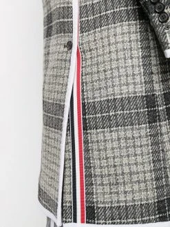 Thom Browne windowpane-check bal-collar coat