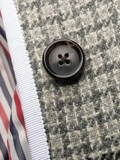 Thom Browne windowpane-check bal-collar coat