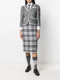 Thom Browne high-waist check midi skirt