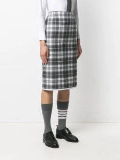 Thom Browne high-waist check midi skirt