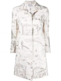 Thom Browne illustration-print single-breasted coat