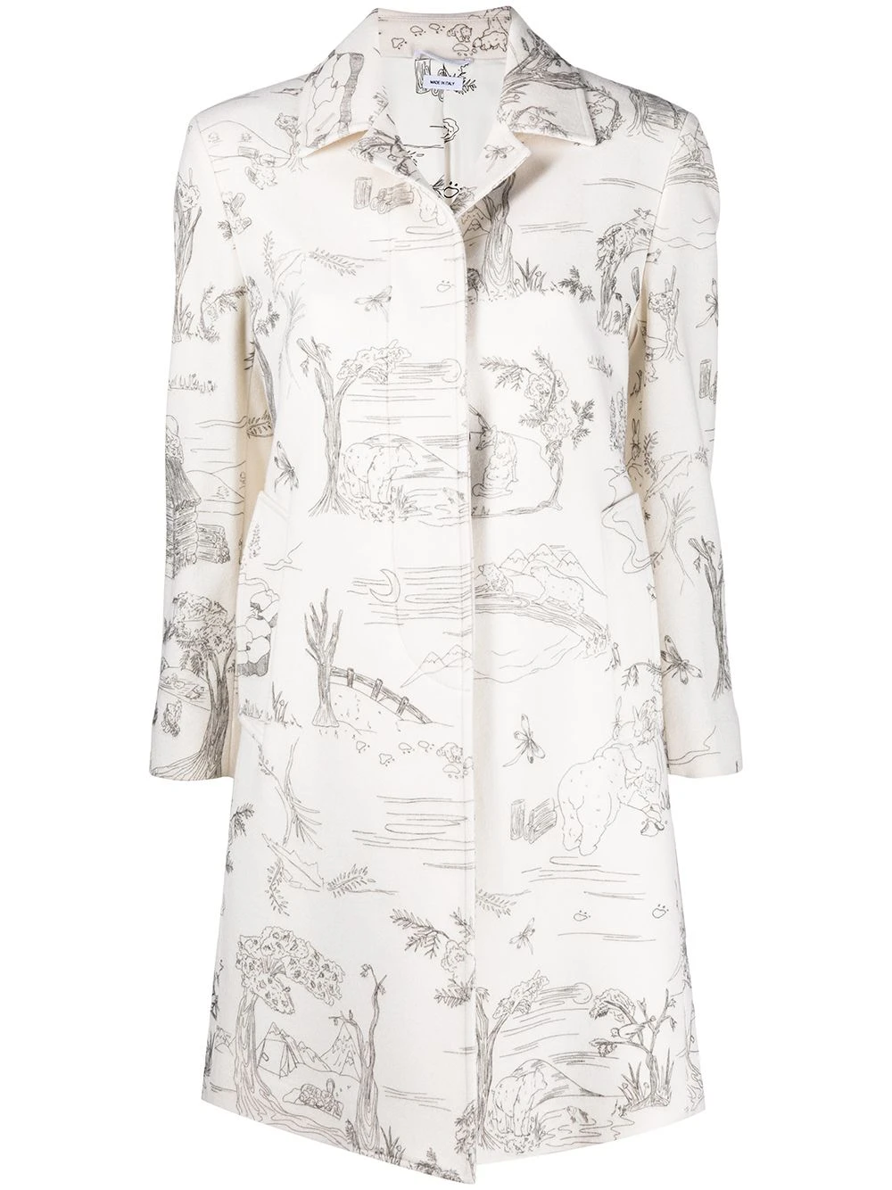 Promo β¨ Thom Browne Illustration print single breasted coat single breasted coats of women π 1 Thom Browne illustration-print single-breasted coat