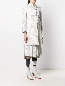 Promo β¨ Thom Browne Illustration print single breasted coat single breasted coats of women π 9 Thom Browne illustration-print single-breasted coat