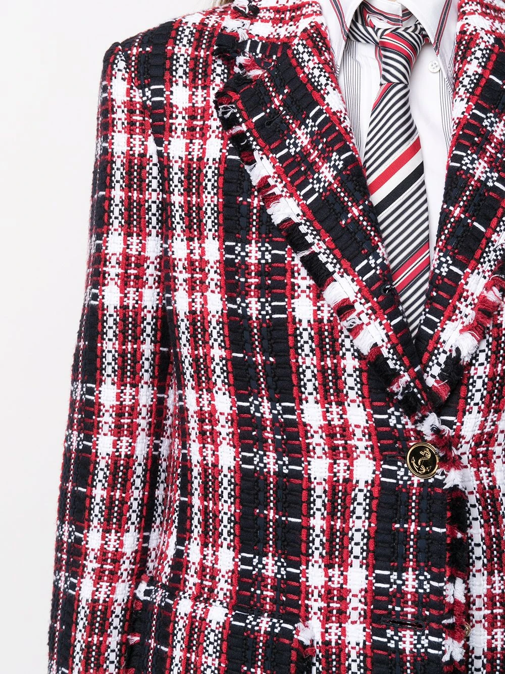 Promo 𧨠Thom Browne Tartan tweed overcoat single breasted coats of women π€© 5 Thom Browne tartan tweed overcoat