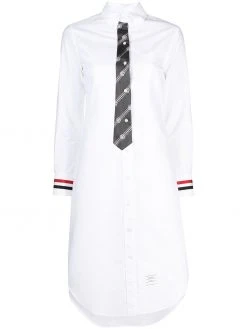 Thom Browne button-front tie-detail shirt dress