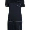 Thom Browne trompe l'oeil pleated stitch detail polo dress